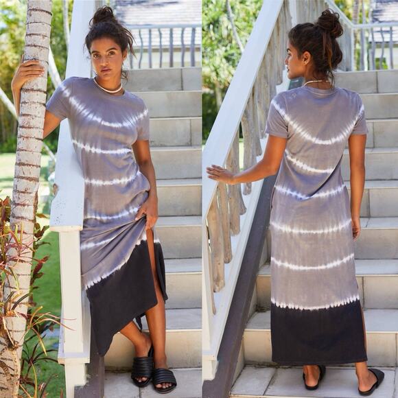 Daily Practice by Anthropologie Tie Dye Maxi Dress Cotton Boho Artsy Sz Small - Picture 1 of 11